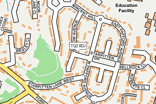 TQ2 8DJ map - OS OpenMap – Local (Ordnance Survey)