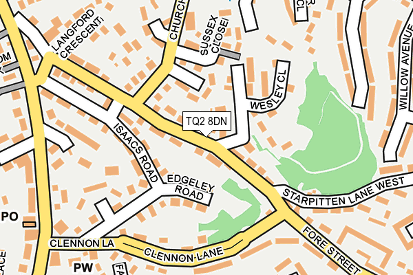 TQ2 8DN map - OS OpenMap – Local (Ordnance Survey)
