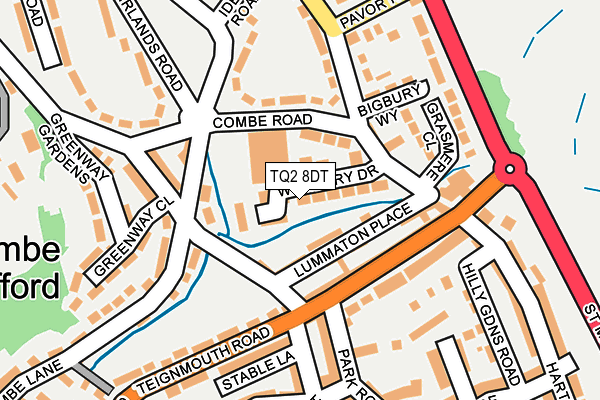 TQ2 8DT map - OS OpenMap – Local (Ordnance Survey)