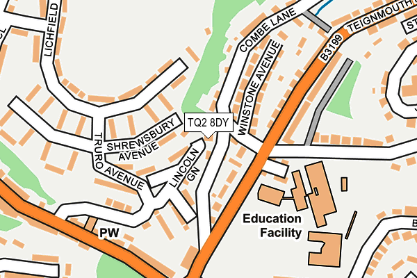 TQ2 8DY map - OS OpenMap – Local (Ordnance Survey)