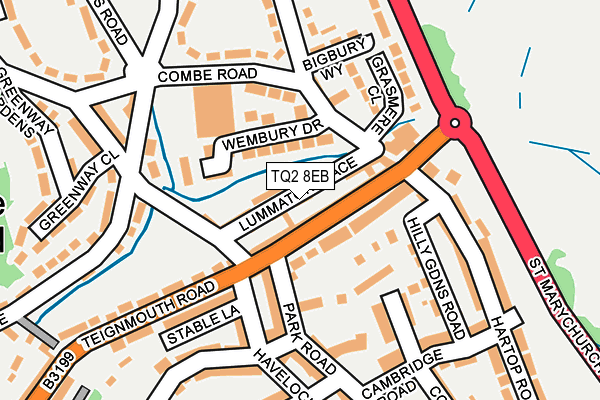 TQ2 8EB map - OS OpenMap – Local (Ordnance Survey)