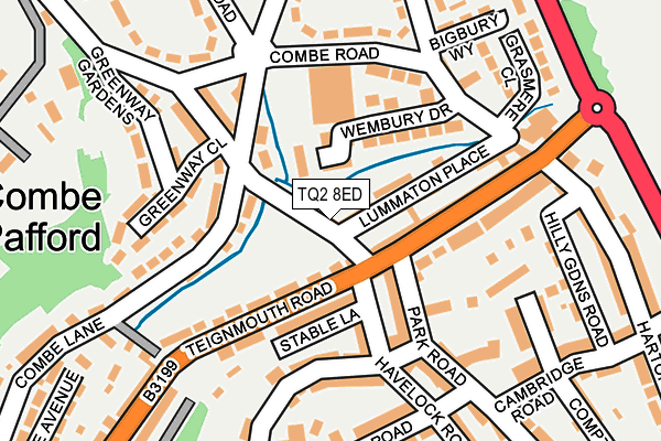TQ2 8ED map - OS OpenMap – Local (Ordnance Survey)