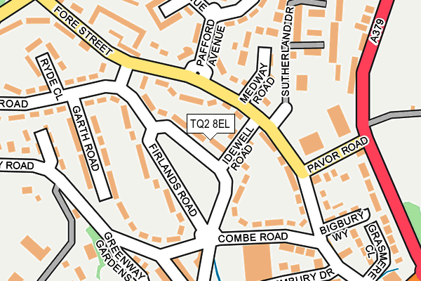 TQ2 8EL map - OS OpenMap – Local (Ordnance Survey)