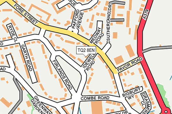 TQ2 8EN map - OS OpenMap – Local (Ordnance Survey)