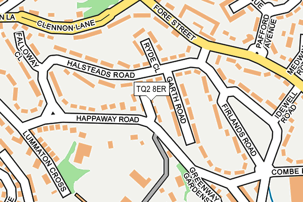 TQ2 8ER map - OS OpenMap – Local (Ordnance Survey)
