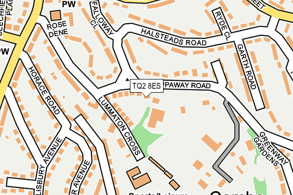 TQ2 8ES map - OS OpenMap – Local (Ordnance Survey)
