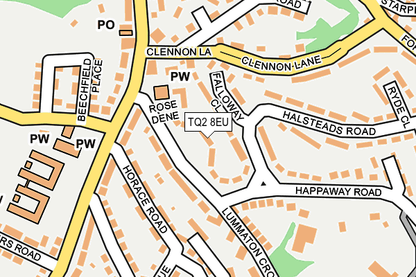 TQ2 8EU map - OS OpenMap – Local (Ordnance Survey)