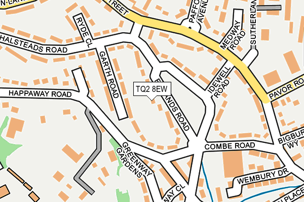 TQ2 8EW map - OS OpenMap – Local (Ordnance Survey)