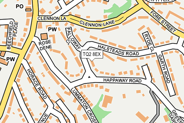 TQ2 8EX map - OS OpenMap – Local (Ordnance Survey)
