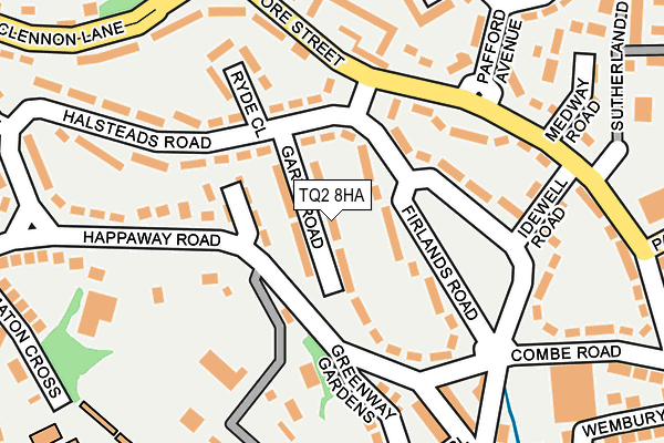 TQ2 8HA map - OS OpenMap – Local (Ordnance Survey)