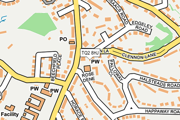 TQ2 8HJ map - OS OpenMap – Local (Ordnance Survey)