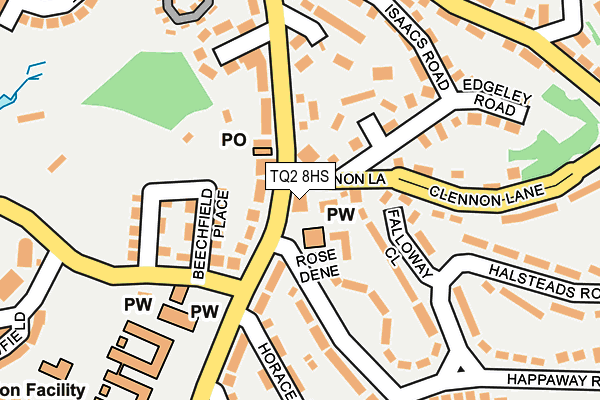 TQ2 8HS map - OS OpenMap – Local (Ordnance Survey)