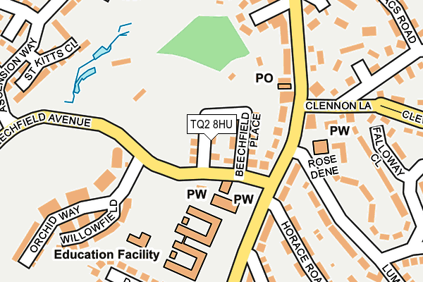 TQ2 8HU map - OS OpenMap – Local (Ordnance Survey)