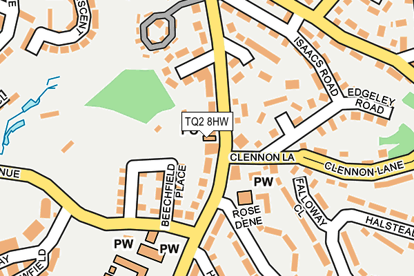TQ2 8HW map - OS OpenMap – Local (Ordnance Survey)