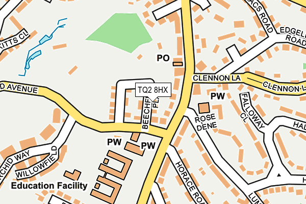 TQ2 8HX map - OS OpenMap – Local (Ordnance Survey)
