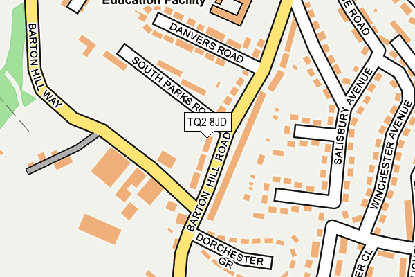 TQ2 8JD map - OS OpenMap – Local (Ordnance Survey)