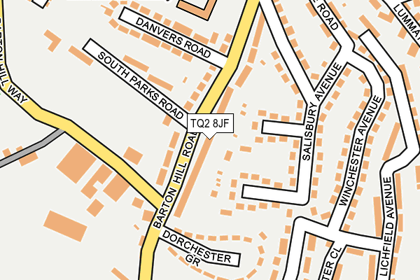 TQ2 8JF map - OS OpenMap – Local (Ordnance Survey)