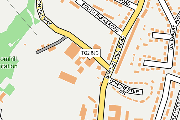 TQ2 8JG map - OS OpenMap – Local (Ordnance Survey)