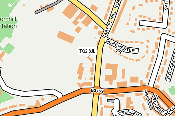 TQ2 8JL map - OS OpenMap – Local (Ordnance Survey)