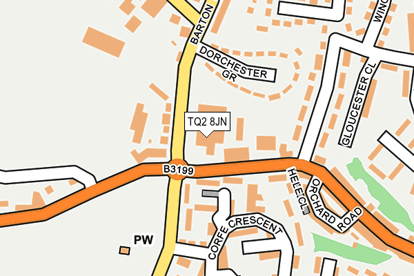 TQ2 8JN map - OS OpenMap – Local (Ordnance Survey)