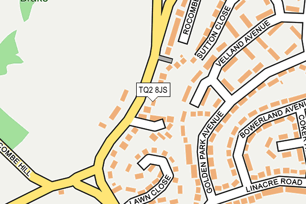 TQ2 8JS map - OS OpenMap – Local (Ordnance Survey)