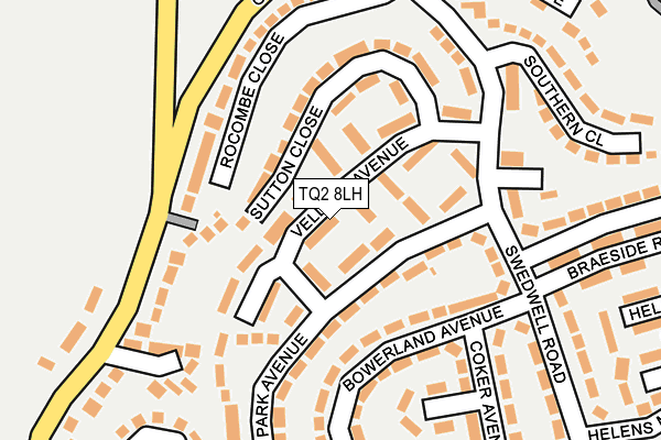 TQ2 8LH map - OS OpenMap – Local (Ordnance Survey)