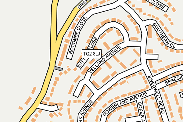 TQ2 8LJ map - OS OpenMap – Local (Ordnance Survey)