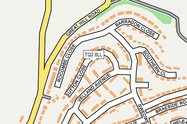 TQ2 8LL map - OS OpenMap – Local (Ordnance Survey)
