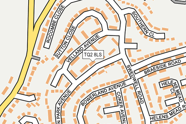 TQ2 8LS map - OS OpenMap – Local (Ordnance Survey)