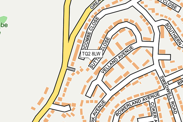 TQ2 8LW map - OS OpenMap – Local (Ordnance Survey)