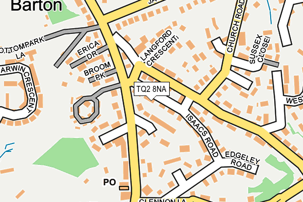 TQ2 8NA map - OS OpenMap – Local (Ordnance Survey)