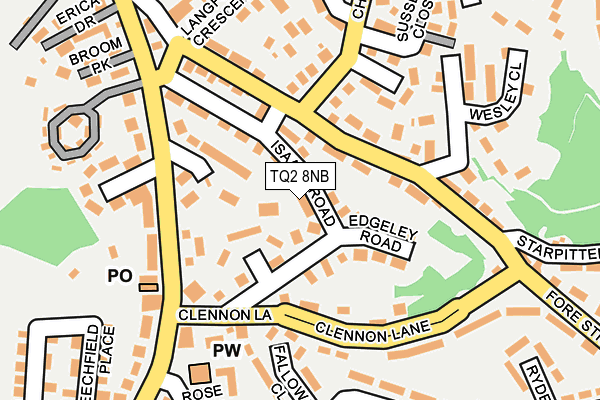 TQ2 8NB map - OS OpenMap – Local (Ordnance Survey)