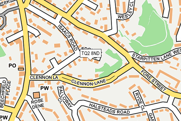 TQ2 8ND map - OS OpenMap – Local (Ordnance Survey)
