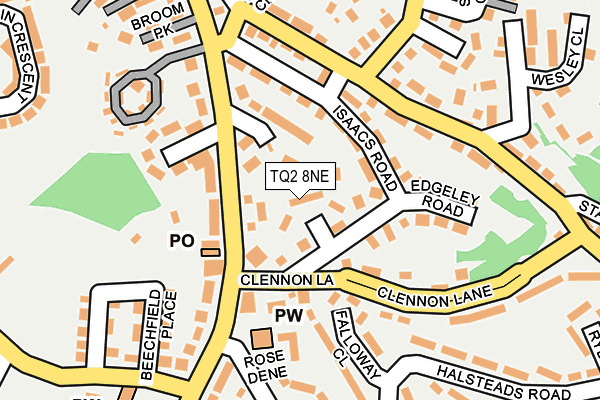 TQ2 8NE map - OS OpenMap – Local (Ordnance Survey)