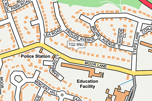 TQ2 8NU map - OS OpenMap – Local (Ordnance Survey)