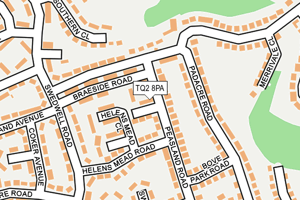 TQ2 8PA map - OS OpenMap – Local (Ordnance Survey)