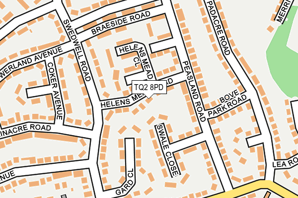 TQ2 8PD map - OS OpenMap – Local (Ordnance Survey)