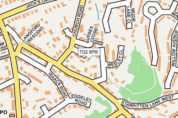 TQ2 8PW map - OS OpenMap – Local (Ordnance Survey)