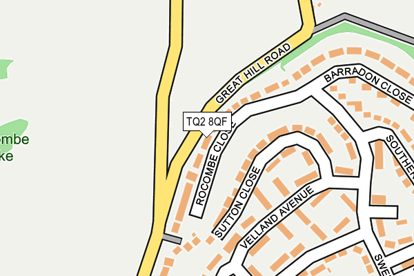 TQ2 8QF map - OS OpenMap – Local (Ordnance Survey)