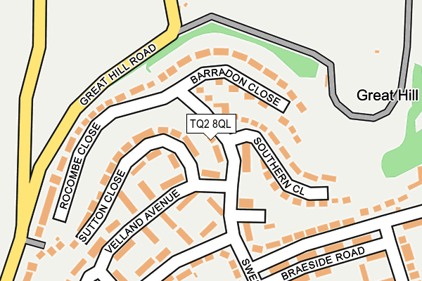 TQ2 8QL map - OS OpenMap – Local (Ordnance Survey)