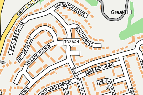 TQ2 8QN map - OS OpenMap – Local (Ordnance Survey)