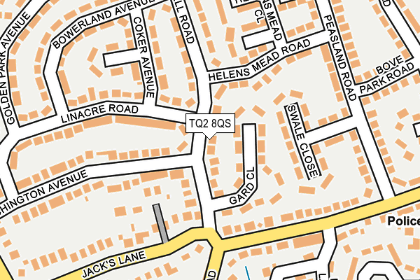 TQ2 8QS map - OS OpenMap – Local (Ordnance Survey)