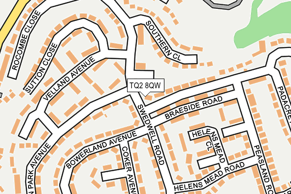 TQ2 8QW map - OS OpenMap – Local (Ordnance Survey)