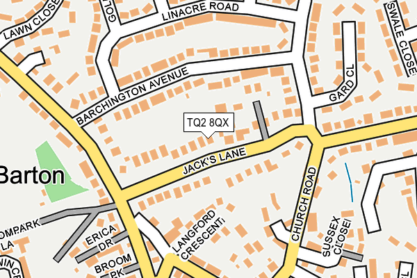 TQ2 8QX map - OS OpenMap – Local (Ordnance Survey)