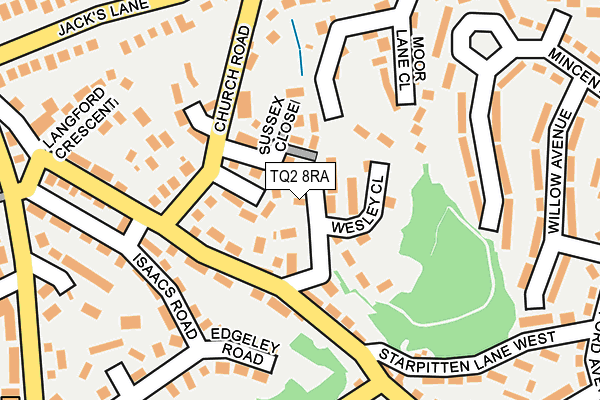 TQ2 8RA map - OS OpenMap – Local (Ordnance Survey)