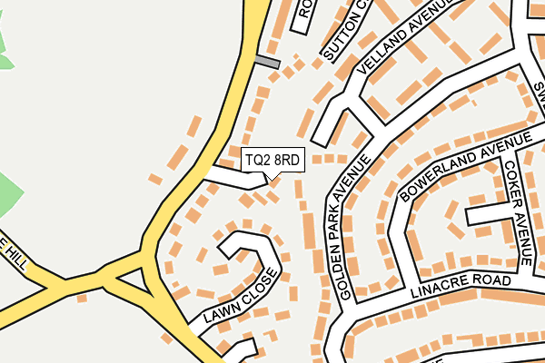 TQ2 8RD map - OS OpenMap – Local (Ordnance Survey)