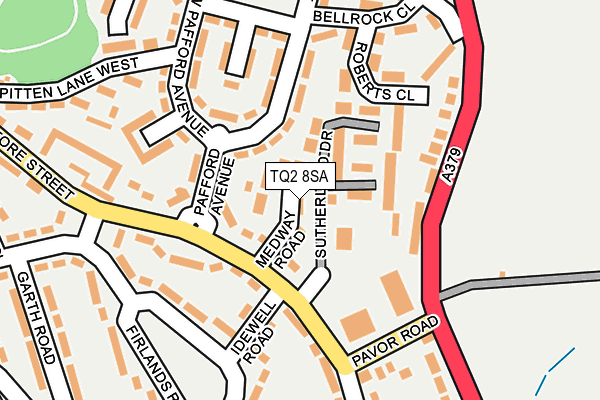 TQ2 8SA map - OS OpenMap – Local (Ordnance Survey)