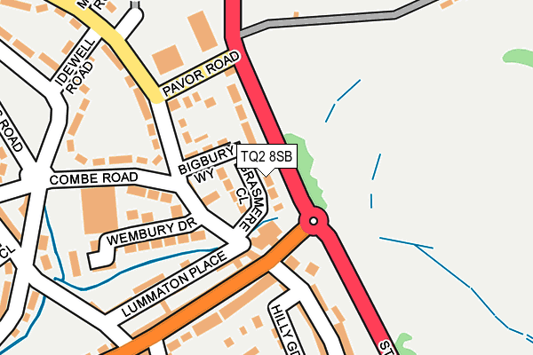TQ2 8SB map - OS OpenMap – Local (Ordnance Survey)