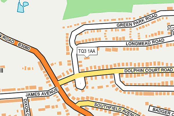 TQ3 1AA map - OS OpenMap – Local (Ordnance Survey)