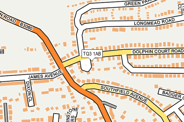 TQ3 1AB map - OS OpenMap – Local (Ordnance Survey)